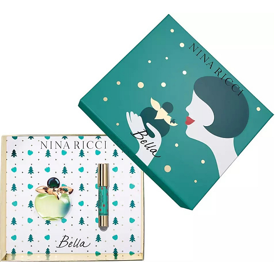 Nina Ricci Bella Eau de Toilette für Frauen 50 ml + Lippenstift in 2,5 g Bleistift, Geschenkset