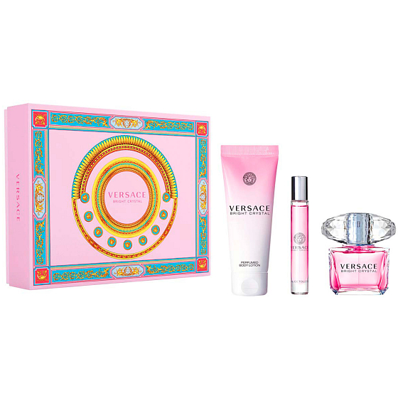 Versace Bright Crystal Eau de Toilette für Frauen 90 ml + Körperlotion 150 ml + Reise Eau de Toilette 10 ml, Geschenkset