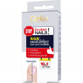 Delia Cosmetics SOS Mefa Effekt regenerierende Grund- und Deckschicht für Nägel 10 in 1 11 ml