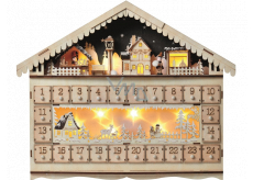 Emos Holz-Adventskalender 49 x 40 cm, 10 LEDs warmweiß + Zeitschaltuhr