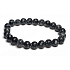 Obsidianflake Armband elastisch Naturstein, Perle 8 mm / 16-17 cm, Rettungsstein
