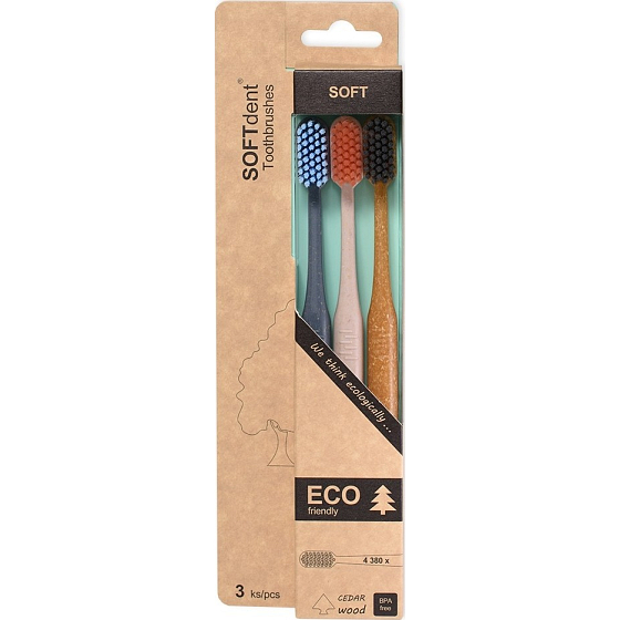 Soft Dent Eco Soft weicher Zahnbürste 3 Stück