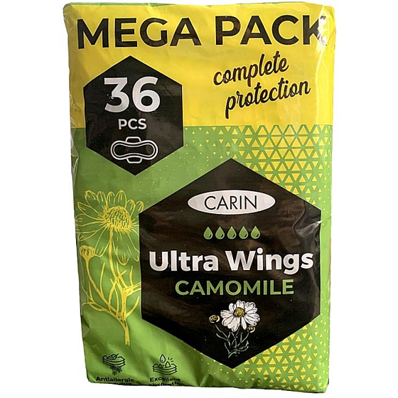 Carin Ultra Wings Kamille Damenbinden 36 Stück