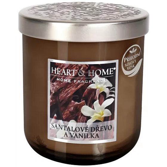 Heart & Home Sandelholz Soja-Duftkerze mittel brennen bis zu 30 Stunden 110 g