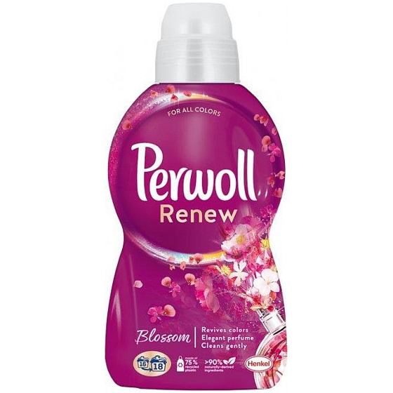 Perwoll Renew Blossom Waschgel für Buntwäsche, Schutz vor Formverlust und Erhaltung der Farbintensität 18 Dosen 990 ml