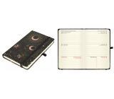 Albi Pocket Diary 2025 mit Gummiband - Schwarz und Gold Astro 9,3 x 15 x 1,3 cm