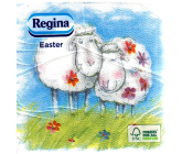 Regina Papírové ubrousky 1 vrstvé 33 x 33 cm 20 kusů Velikonoční Dvě ovečky
