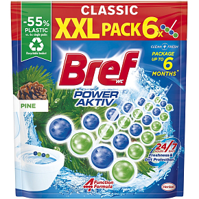 Bref Power Aktiv Pine tuhý WC blok, 6× 50 g Bref Power Aktiv Pine tuhý WC blok, 6× 50 g