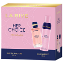 LA RIVE HER CHOICE Parfümwasser 100 ml + Deodorantspray 150 ml, Geschenkset für Frauen + Duschgel La Rive 2in1 Minie 250 ml ZUSÄTZLICH