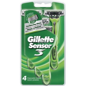 Gillette Sensor 3 Rasierer 3 Klingen für Männer 4 Stück