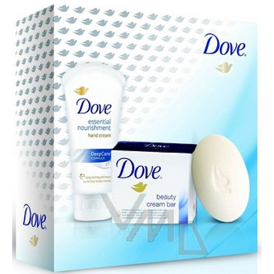 Dove Original Cremetablette 100 g + feuchtigkeitsspendende Handcreme 75 ml, Kosmetikset
