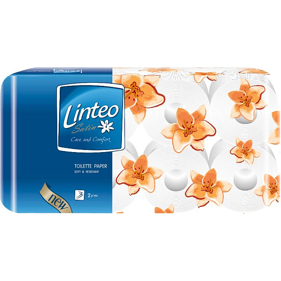Linteo Satin Toilettenpapier 2 Lagen weiß 10 Stück