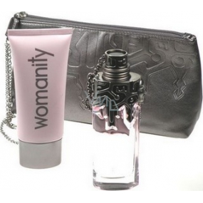 Thierry Mugler Womanity Eau de Parfum für Frauen 50 ml + Körperlotion 100 ml + Handtasche, Geschenkset