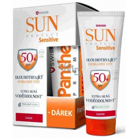 SunProtect Swiss Sensitive SPF50 + wasserfester Sonnenschutz 50 ml + Panthenol Premium Panthenol 10% nach Sonnengel 50 ml