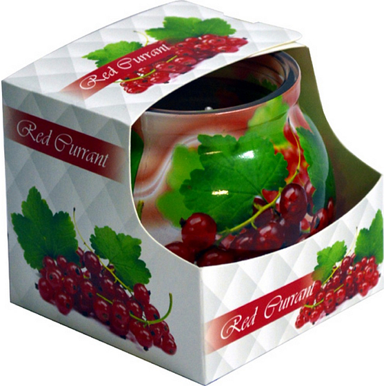 Rote Johannisbeere zugeben - Rote Johannisbeere dekorative aromatische Kerze im Glas 80 g