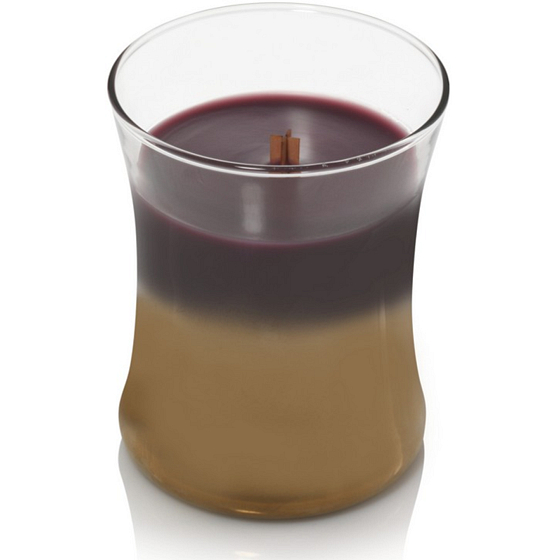 WoodWick Floral Nights Dark Poppy Duftkerze mit Holzdocht und Deckel Glas klein 85 g Limited 2019