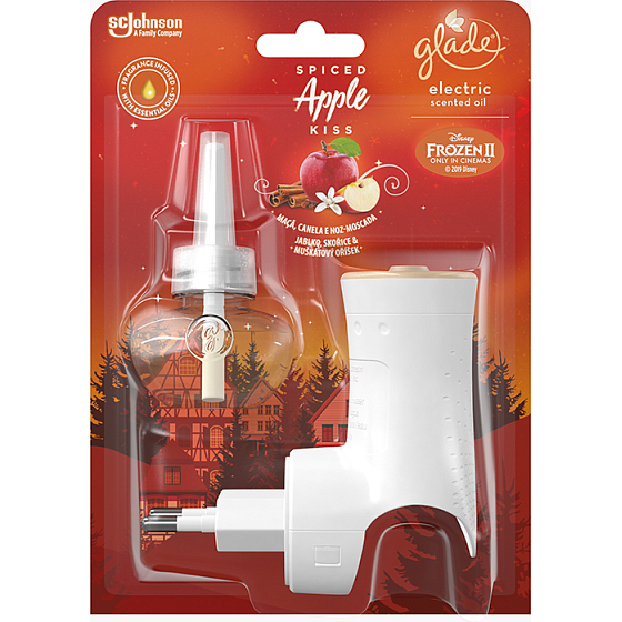 Glade Electric Scented Oil Gewürzapfelkuss mit dem Duft von Apfel-, Zimt- und Muskatnuss-Lufterfrischer-Rasierer mit Flüssigkeitsfüllung 20 ml