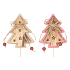 Baum Holz Aussparung natürlich, rosa 8 cm + Spieße, 1 Stück