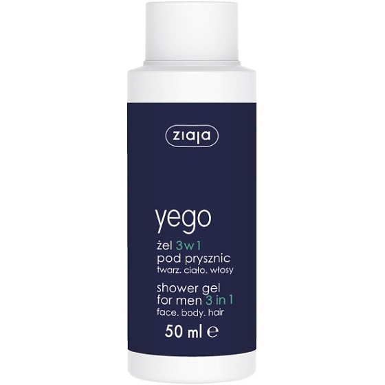Ziaja Yego Men 3 in 1 Duschgel für Körper, Haare und Gesicht Travel Pack 50 ml
