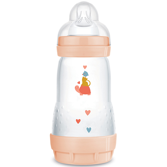 Mam Anti-Colic Saugflasche, weicher Silikonsauger mit mittlerem Durchfluss 2+ Monate Rosa 260 ml