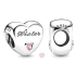 Charme Sterling Silber 925 Geliebte Schwester Herz, Perle auf Armband Familie