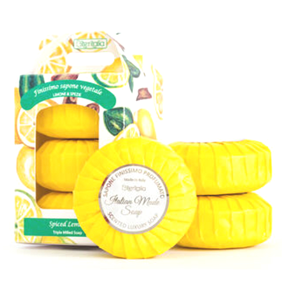 Iteritalia Spiced Lemon - Zitrone und Gewürze Italienische Toilettenseife 3 x 100 g