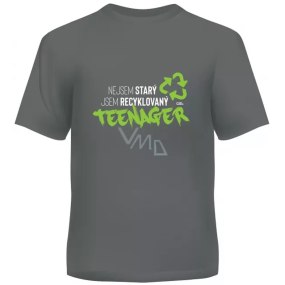 Albi Humorvolles T-shirt Recyceltes Teenager grau grün, Herrengröße XL