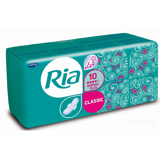 Ria Classic Normal Plus Deo Damenbinden mit Flügeln und frischem Duft 10 Stück