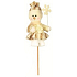 Schneemann mit Schneeflocke Goldfigur Nut 10 cm + Spieße