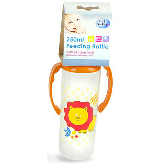 Erste Schritte Jungle 0+ Babyflasche mit Griffen Lion 250 ml