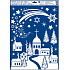 Fensterkleber ohne Kleber Dorf Regenbogenglitter 50 x 35 cm