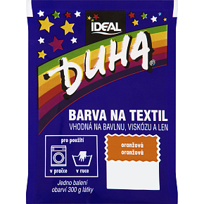 Ideal Duha orange, Farbe für Textilien aus Baumwolle, Viskose und Leinen, für 300 g Stoff, 15 g