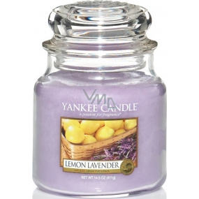 Yankee Candle Lemon Lavender - Duftkerze mit Zitronen- und Lavendelduft Klassisches mittleres Glas 411 g