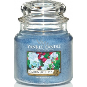 Yankee Candle Garden Sweet Pea - Blumen aus dem Garten Duftkerze Klassisches mittleres Glas 411 g