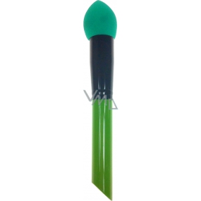 Kosmetikbürste mit Schaumschwamm grün-schwarzer Griff 16 cm 30350-03