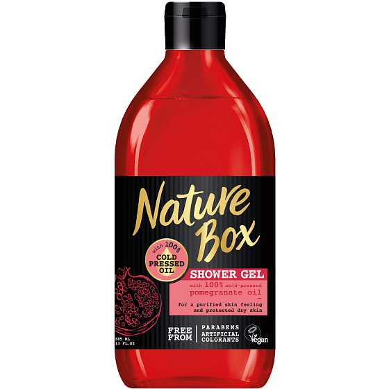 Nature Box Granatapfel-Duschgel mit 100% kaltgepresstem Öl, geeignet für Veganer 385 ml