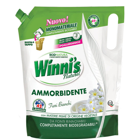 Winnis Eko Ammorbidente Ecoformato Fiori hypoallergenes konzentriertes Weichspüler mit Blumenduft 42 Waschgänge 1,47 l