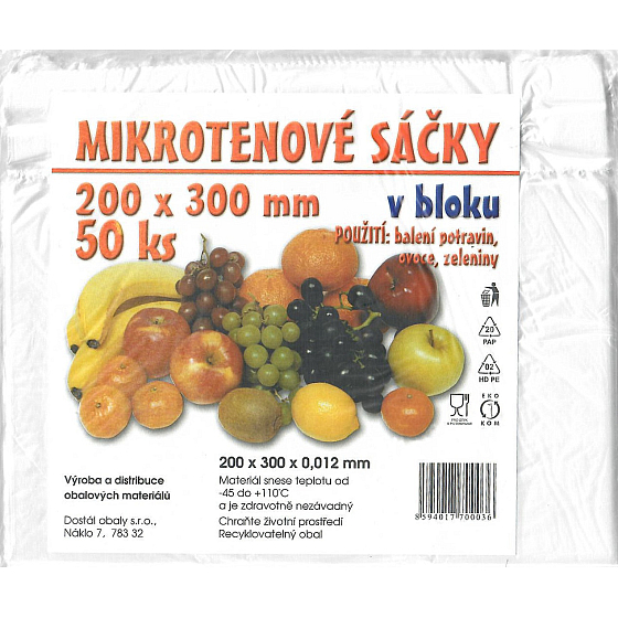 Impro Mikrotüten im Block 12my 200 x 300 mm 50 Stück