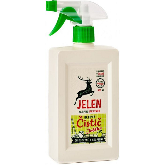 Jelen Essigreiniger Apfel, Küche und Bad gegen Kalk und hartnäckigen Schmutz Sprühflasche 500 ml