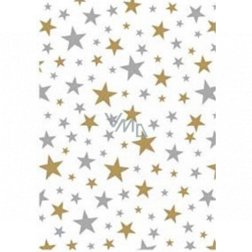 Ditipo Geschenkpapier 70 x 200 cm Weißgold und silberne Sterne