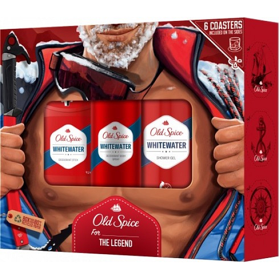 Old Spice White Water Alpinist Duschgel 250 ml + Deo-Stick 50 ml + Deo-Spray 150 ml, Kosmetikset für Männer