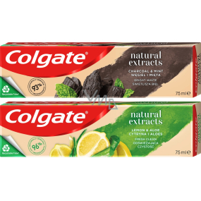 Colgate Natural Extracts Holzkohle & Minze Zahnpasta 75 ml + Zitrone & Aloe Zahnpasta 75 ml, 36 Stück Karton