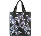 Einkaufstasche Stoff schwarz Butterfly 34 x 36 x 22 cm