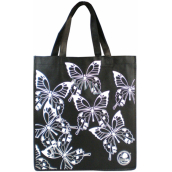 Einkaufstasche Stoff schwarz Butterfly 34 x 36 x 22 cm