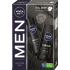 Nivea Men Feel Deep Black Carbon Dark Wood Antitranspirant Spray 150 ml + Deep Clean Duschgel 250 ml, Kosmetikset für Männer