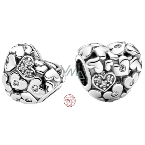 Charms Sterling Silber 925 Sparkling durchbrochene Herzen, Perle am Liebesarmband Charms Sterling Silber 925 Sparkling durchbrochene Herzen, Perle am Liebesarmband