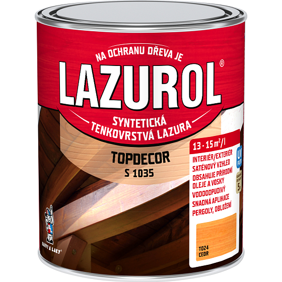Lazurol Topdecor S1035 dünnschichtige Holzlasur T024 Zeder, 750 ml