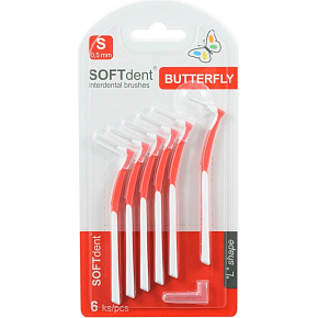 SOFTdent gebogene Interdentalbürsten S 0,5 mm, 6 Stk.