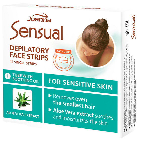 Joanna Sensual Aloe Vera enthaarende Gesichtspflaster 12 Stück und feines Öl 10 ml