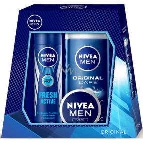 Nivea Men Universalcreme 30 ml + Original Care Duschgel 250 ml + Frisches aktives Deodorant Spray 150 ml, Kosmetikset